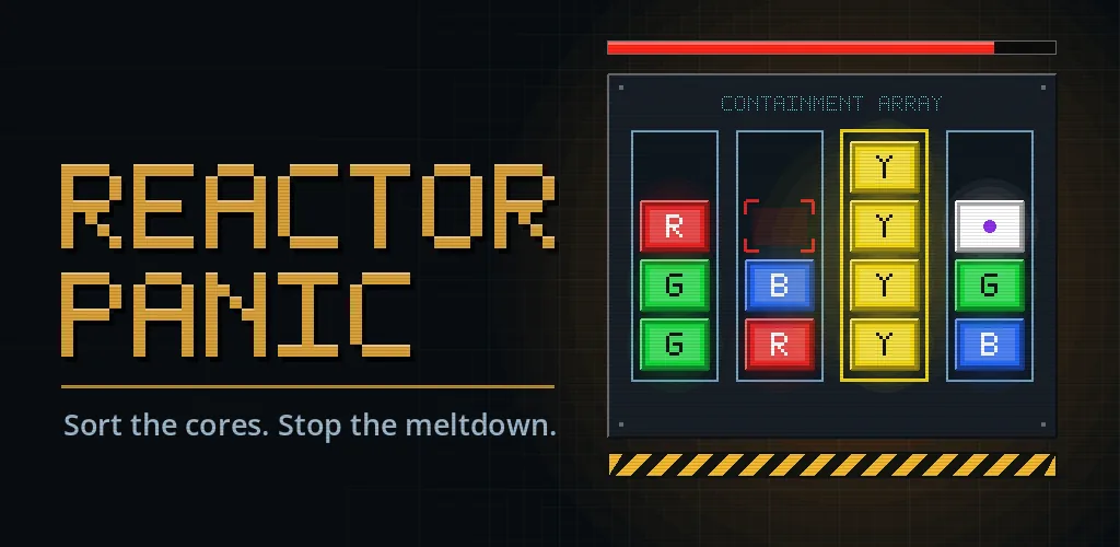Reactor Panic: a glowing reactor core on a dark control panel